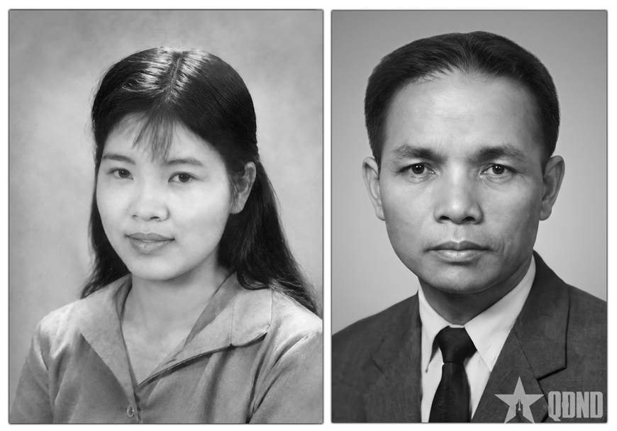 Phục dựng 2 bức ảnh chân dung nam, nữ tìm thấy trong di vật liệt sĩ