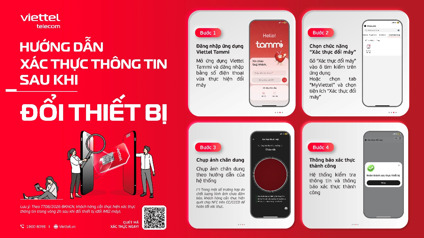 Viettel hướng dẫn xác thực thuê bao khi đổi máy, tránh gián đoạn liên lạc