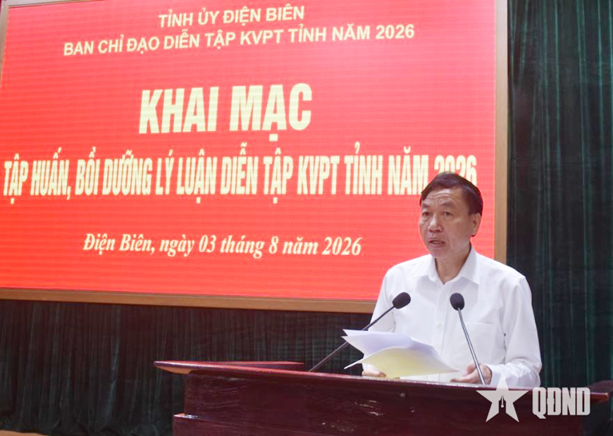 Điện Biên: Tổ chức Hội nghị tập huấn, bồi dưỡng lý luận diễn tập khu vực phòng thủ tỉnh năm 2026