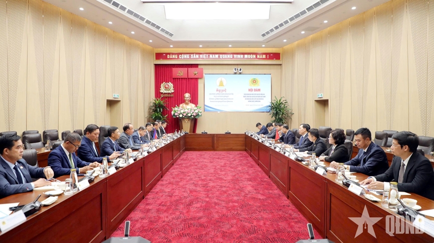 L&atilde;nh đạo Bộ C&ocirc;ng an hội đ&agrave;m với Đo&agrave;n đại biểu cấp cao Bộ Nội vụ Campuchia