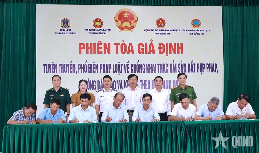 V&ugrave;ng Cảnh s&aacute;t biển 2 tổ chức &ldquo;Phi&ecirc;n t&ograve;a giả định&rdquo; tuy&ecirc;n truyền chống khai th&aacute;c IUU
