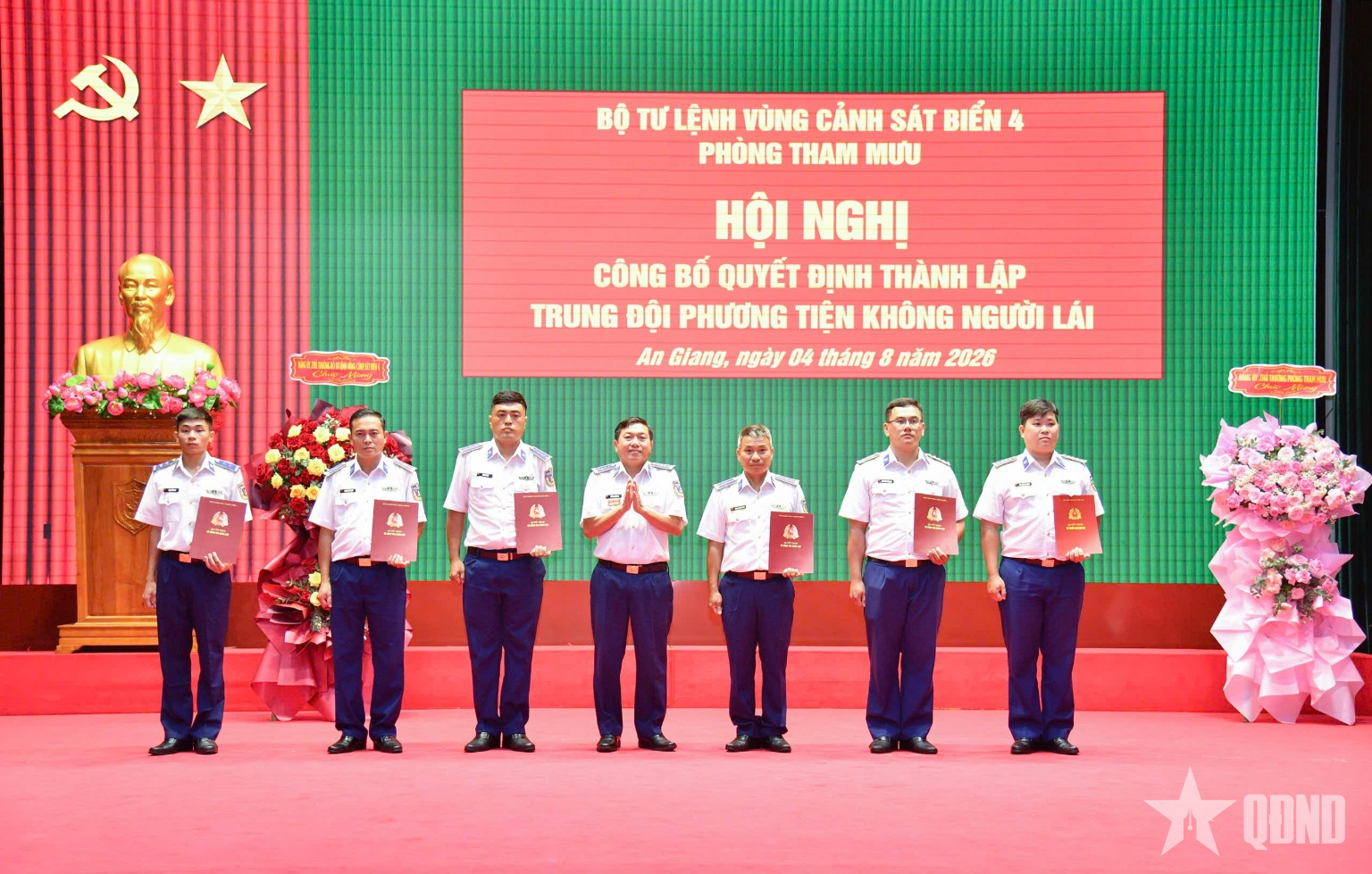 Bộ tư lệnh Vùng Cảnh sát biển 4 công bố quyết định thành lập Trung đội phương tiện không người lái