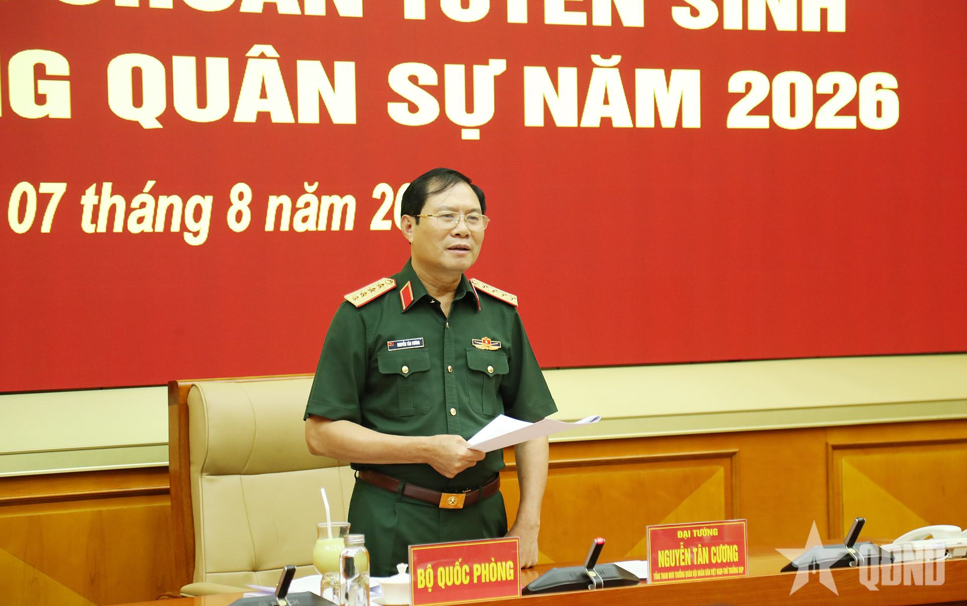 Đại tướng Nguyễn Tân Cương chủ trì Hội nghị xét duyệt điểm chuẩn tuyển sinh đại học, cao đẳng quân sự năm 2026
