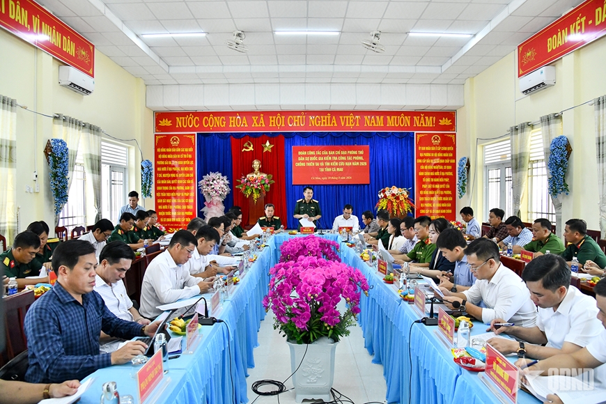 Ban chỉ đạo Phòng thủ dân sự quốc gia kiểm tra công tác phòng, chống thiên tai và tìm kiếm cứu nạn tại Cà Mau