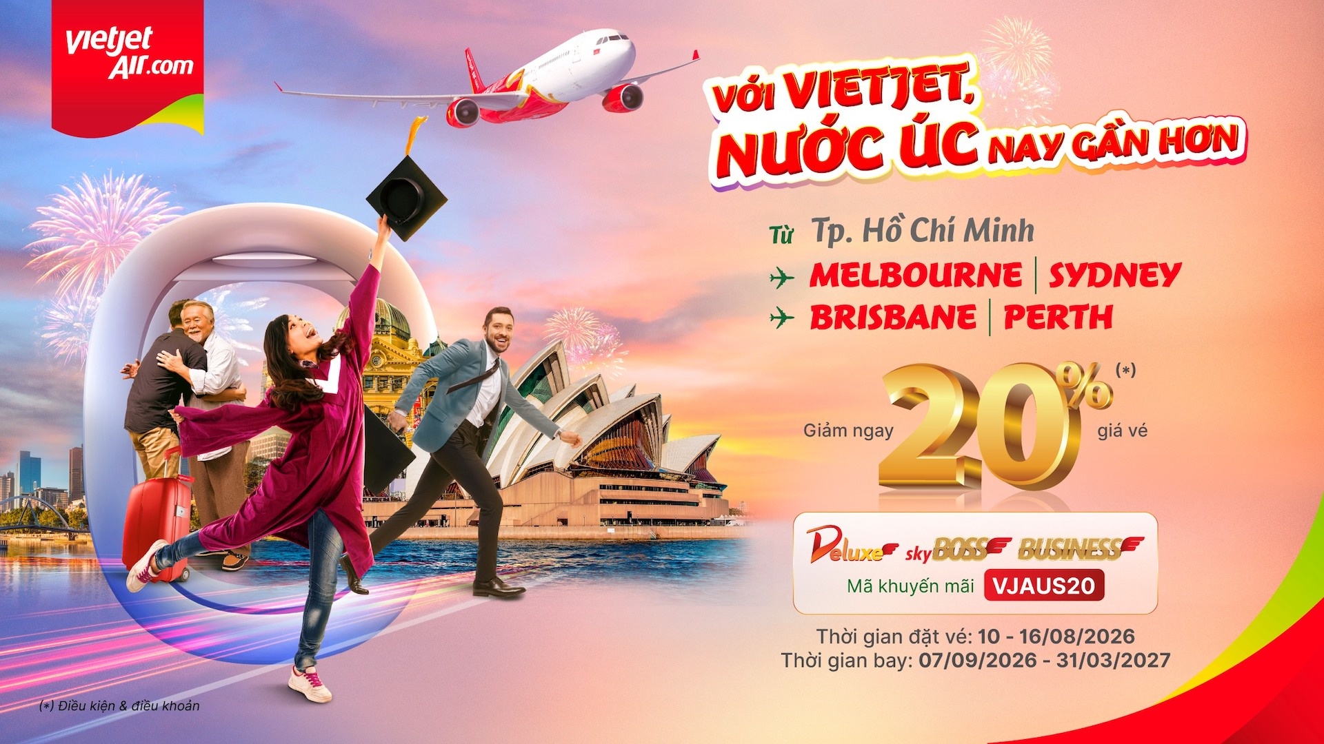 Vietjet ưu đãi 20% mừng đường bay đến sân bay quốc tế Western Sydney, thêm lựa chọn để khám phá Australia