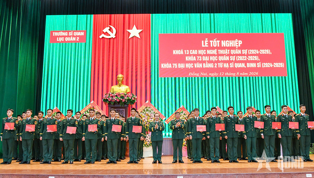 Học viên tốt nghiệp Trường Sĩ quan Lục quân 2 đạt 98% khá, giỏi trở lên