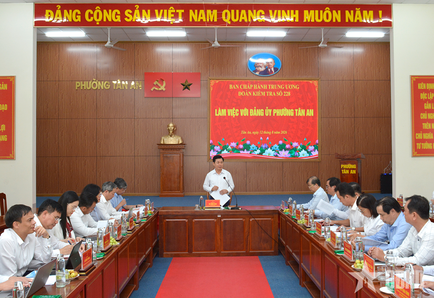 Đoàn kiểm tra, giám sát số 228 của Bộ Chính trị, Ban Bí thư làm việc tại xã Mỹ Lộc và phường Tân An (Tây Ninh)
