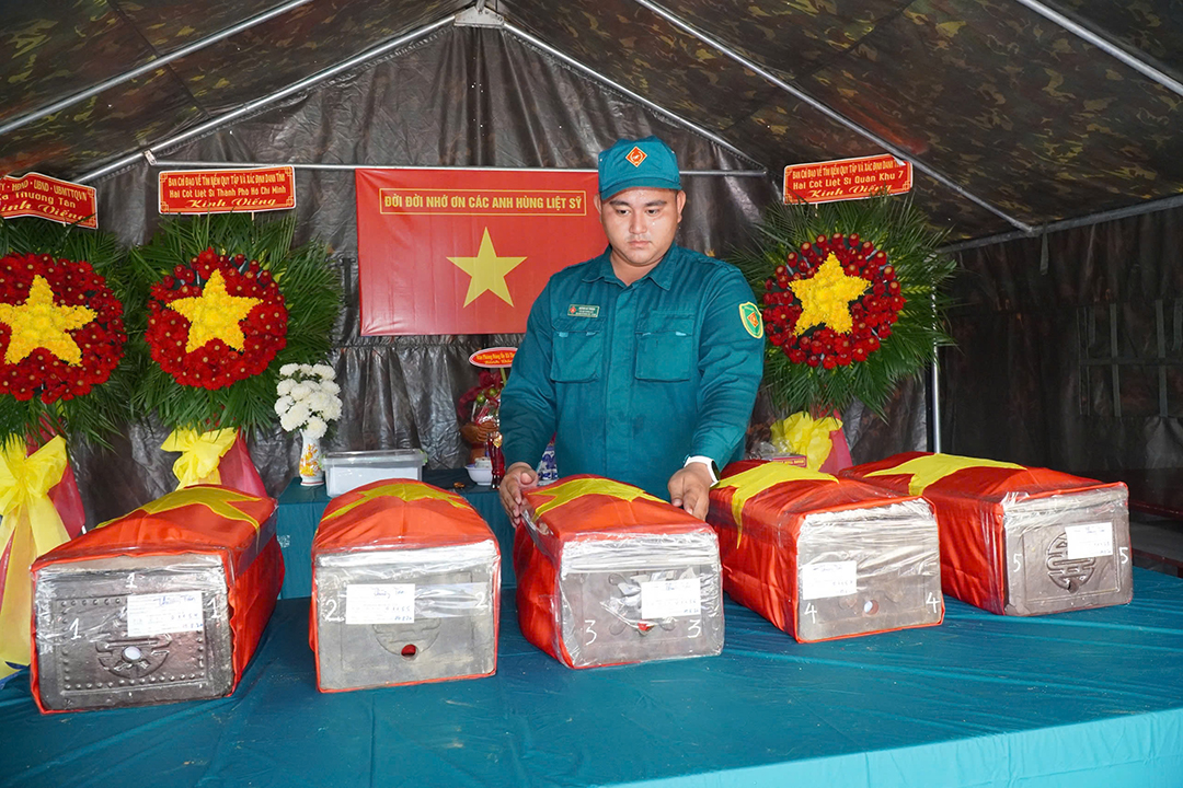 Hoàn thành công tác tìm kiếm, quy tập hài cốt liệt sĩ tại xã Thường Tân (TP Hồ Chí Minh)
