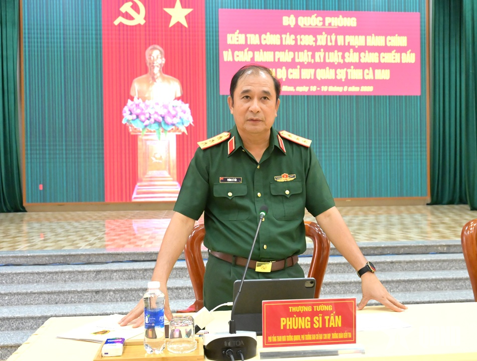 Bộ Quốc phòng kiểm tra Công tác 1389 tại Cà Mau