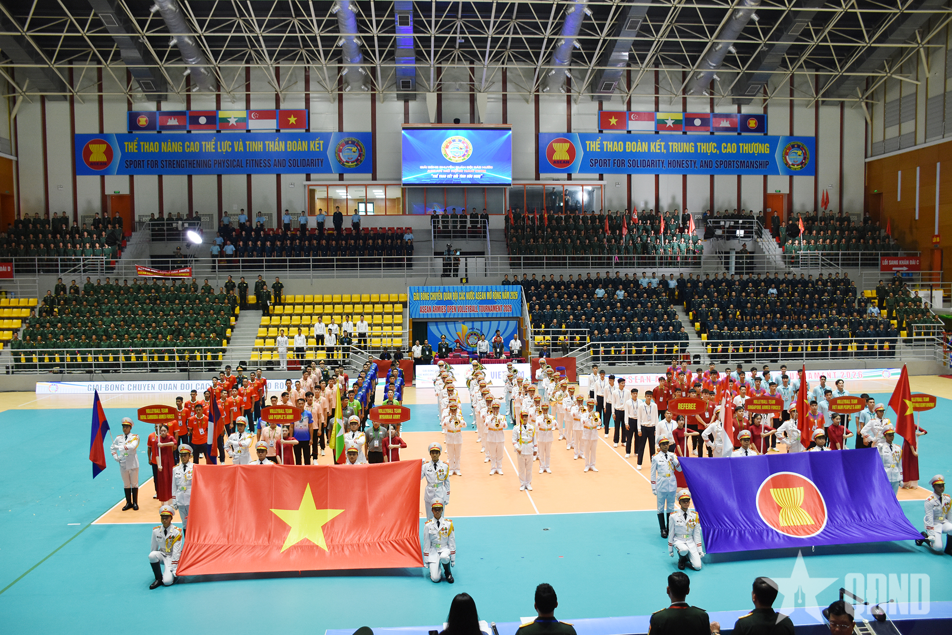 Trung tướng Nguyễn Bá Lực chủ trì tổng duyệt Lễ khai mạc Giải bóng chuyền Quân đội các nước ASEAN mở rộng năm 2026


