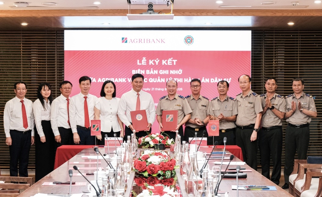 Agribank và Cục Quản lý Thi hành án dân sự ký Biên bản ghi nhớ hợp tác