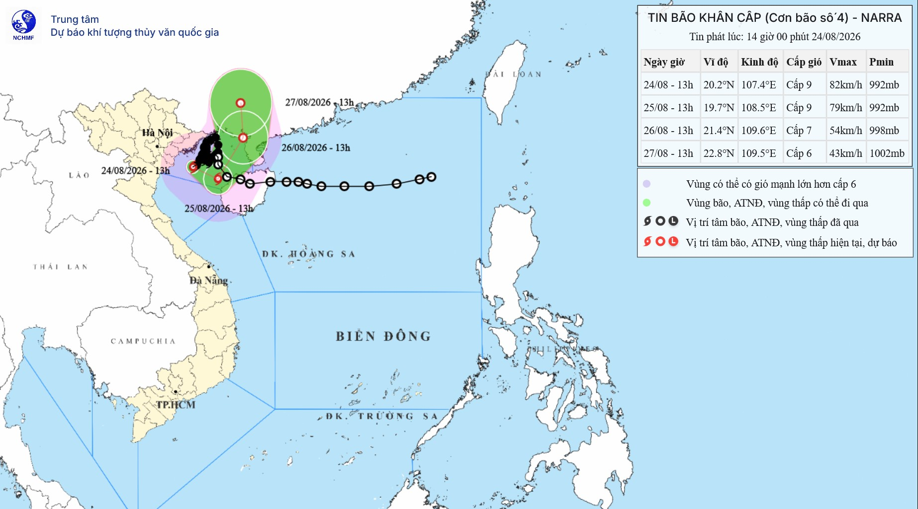 Bão số 4 giật cấp 10, hiện cách TP Hải Phòng khoảng 120km 