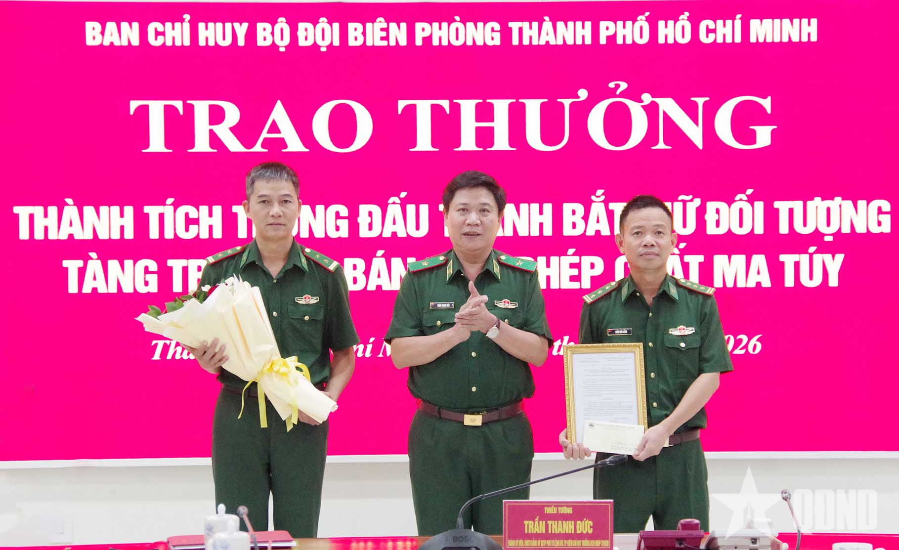 Bộ đội Biên phòng TP Hồ Chí Minh trao thưởng thành tích đấu tranh tội phạm ma túy