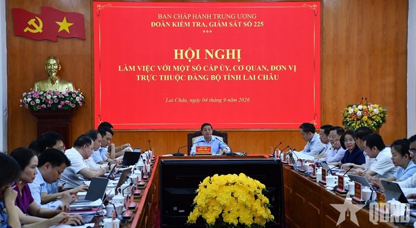 Đoàn kiểm tra, giám sát số 225 của Bộ Chính trị làm việc với một số cấp ủy, cơ quan, đơn vị trực thuộc Đảng bộ tỉnh Lai Châu