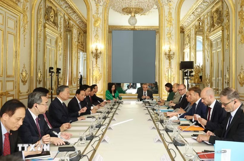 Tổng Bí thư, Chủ tịch nước Tô Lâm hội đàm với Tổng thống Emmanuel Macron