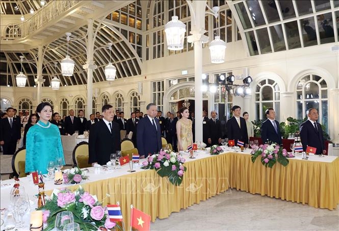 Tổng Bí thư, Chủ tịch nước Tô Lâm chủ trì chiêu đãi Nhà vua Thái Lan và Hoàng hậu