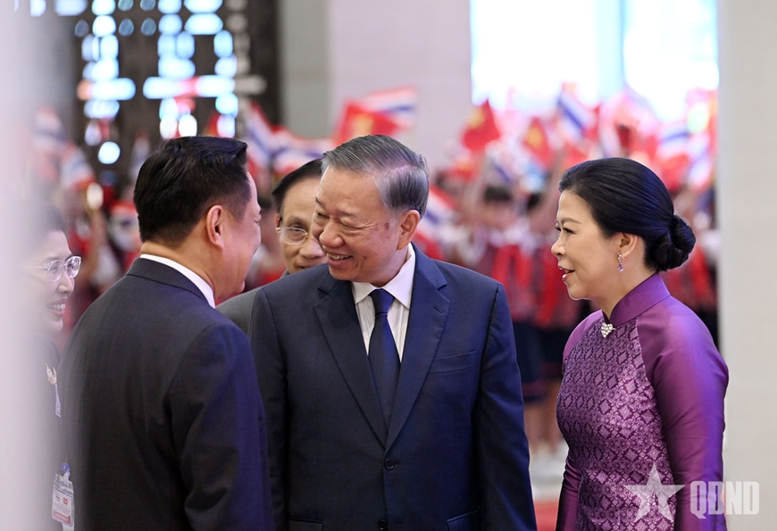 Tổng Bí thư, Chủ tịch nước Tô Lâm chủ trì lễ đón Nhà vua Thái Lan thăm cấp nhà nước tới Việt Nam