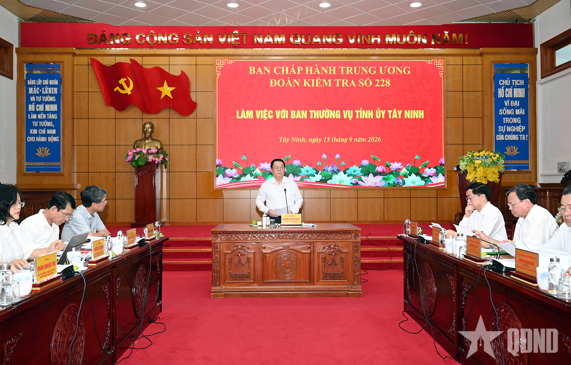 Đại tướng Nguyễn Trọng Nghĩa làm việc với Ban Thường vụ Tỉnh ủy Tây Ninh