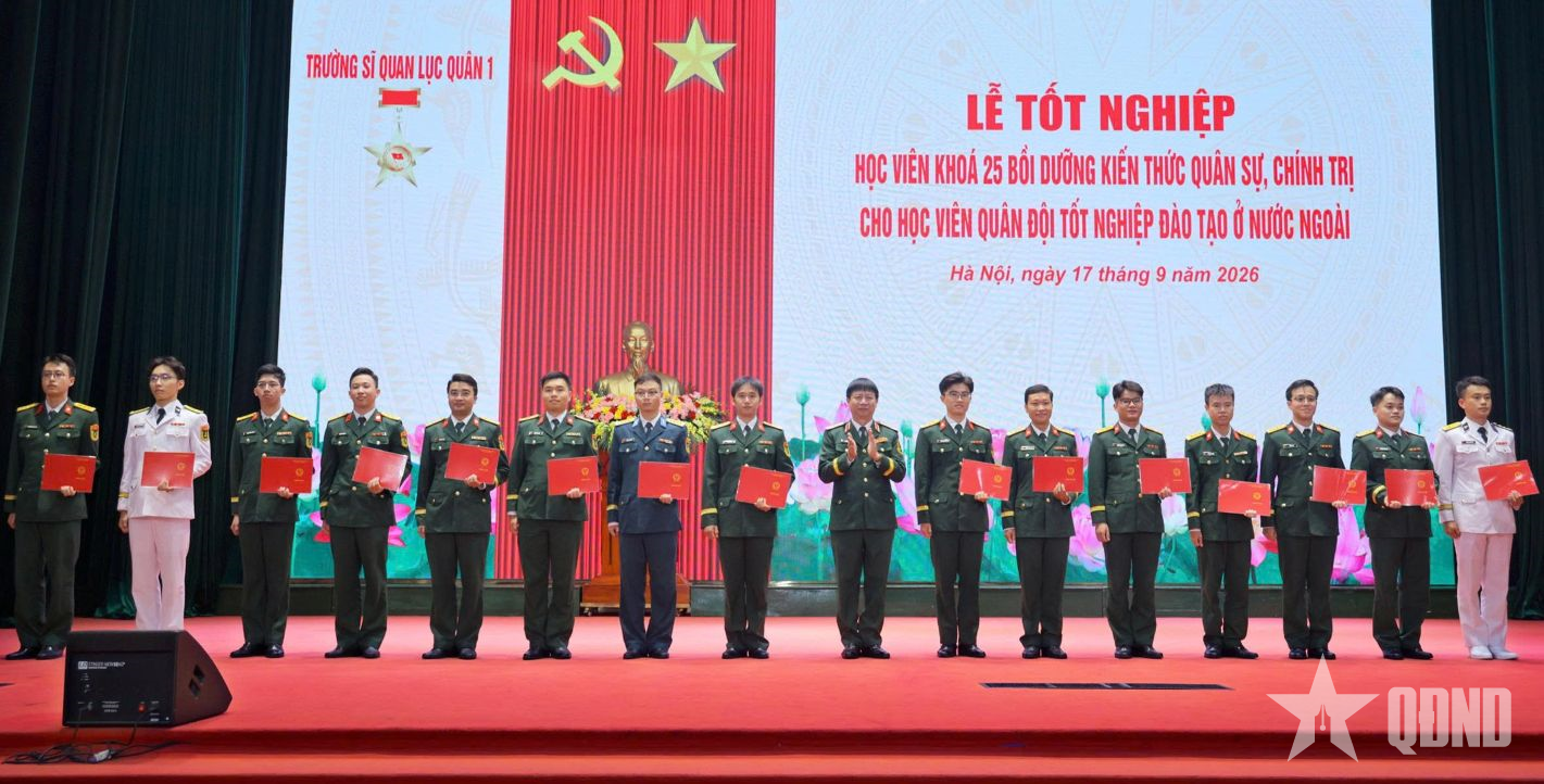 Trường Sĩ quan Lục quân 1: 29 học viên khóa 25 tốt nghiệp bồi dưỡng kiến thức quân sự, chính trị
