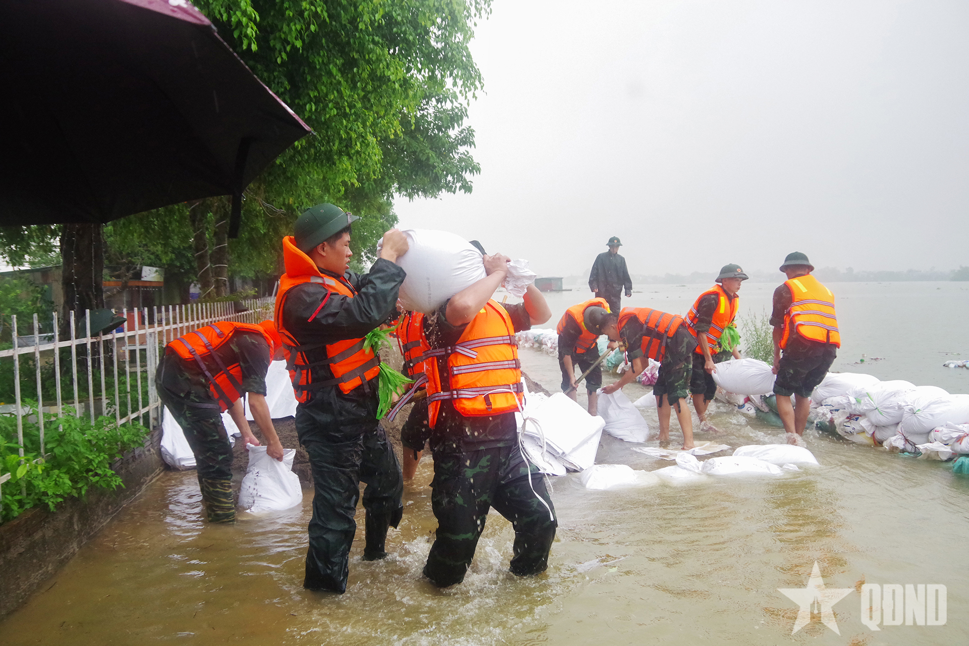 Lữ đoàn 201 tiếp tục điều động hàng trăm cán bộ, chiến sĩ giúp dân ứng phó mưa lũ