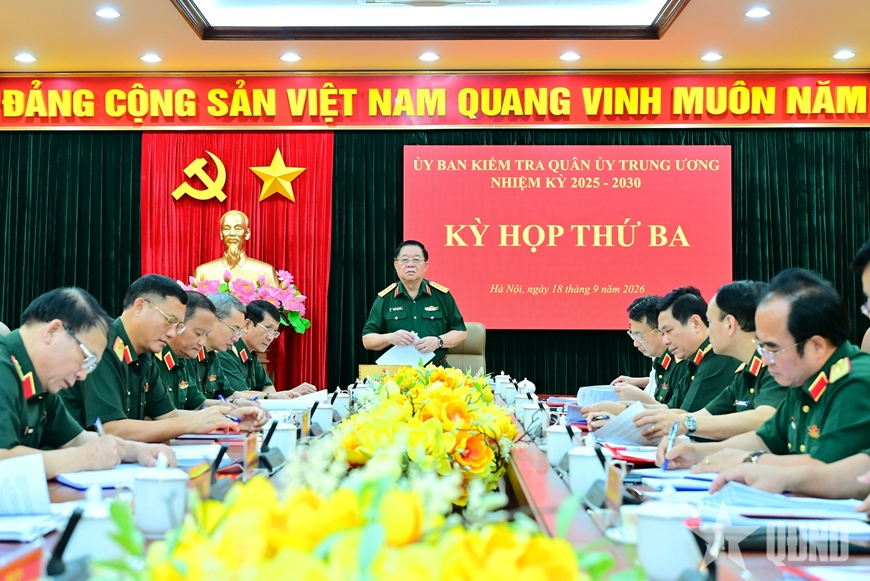 Đại tướng Nguyễn Trọng Nghĩa chủ trì kỳ họp thứ ba của Ủy ban Kiểm tra Quân ủy Trung ương