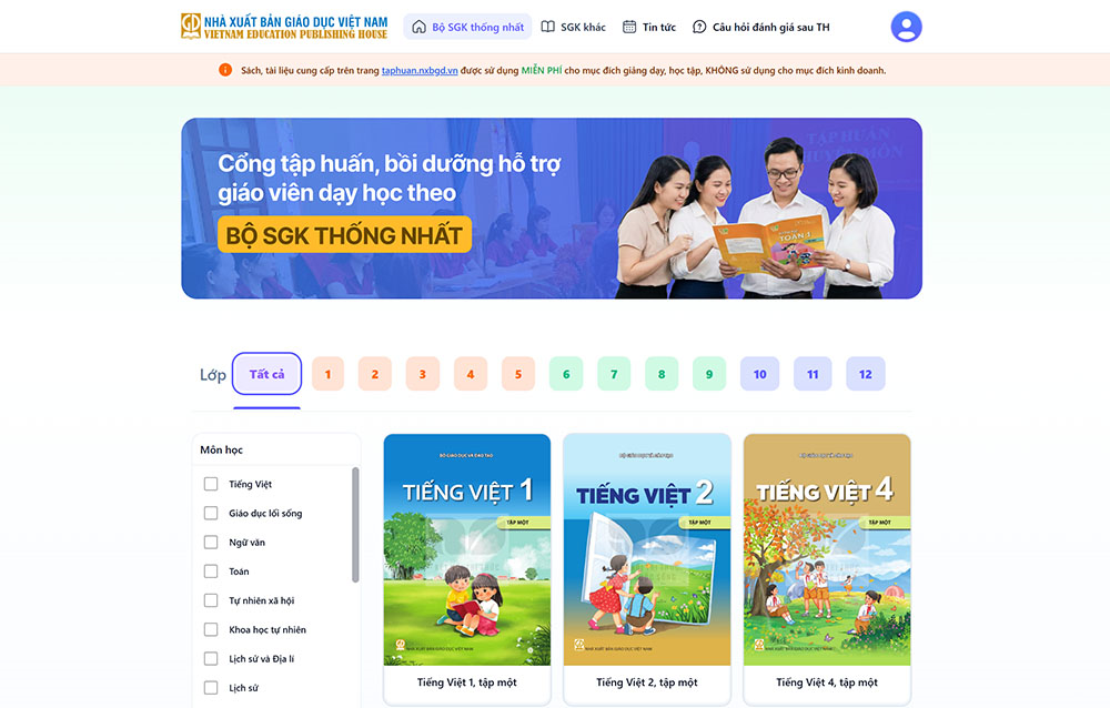 4 bước để tra cứu sách giáo khoa điện tử miễn phí