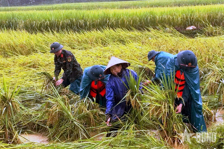 LLVT bám địa bàn, giúp dân trong mưa lũ