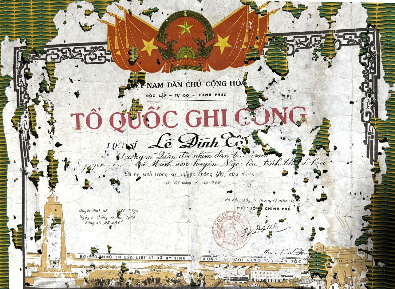 Thay mới Bằng “Tổ quốc ghi công”
