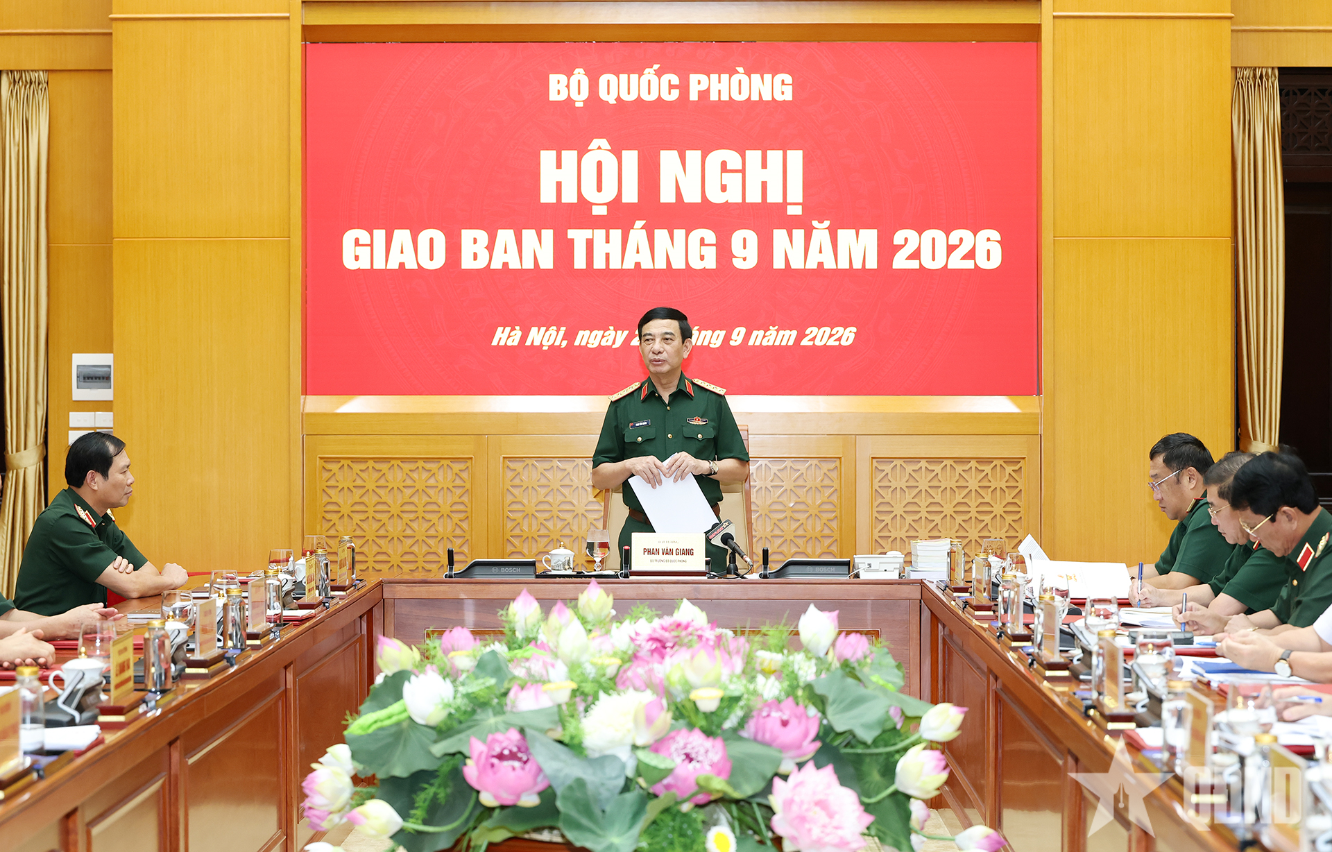 Đại tướng Phan Văn Giang chủ trì Hội nghị giao ban Bộ Quốc phòng tháng 9-2026
