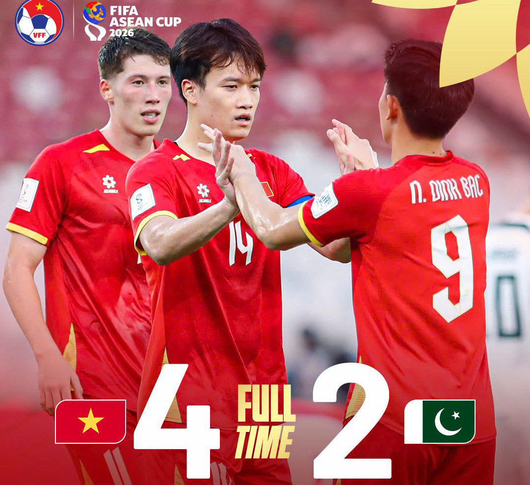 FIFA ASEAN Cup 2026: Đội tuyển Việt Nam ngược dòng đánh bại Pakistan
