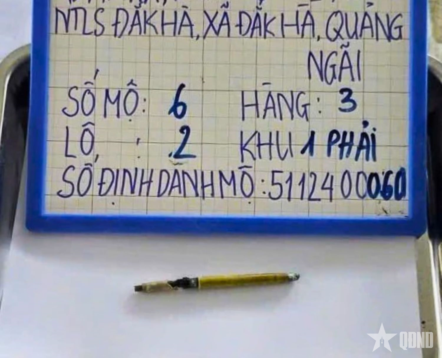 Chiếc bút trong phần mộ liệt sĩ có khắc tên Lê Thị Thu Hương