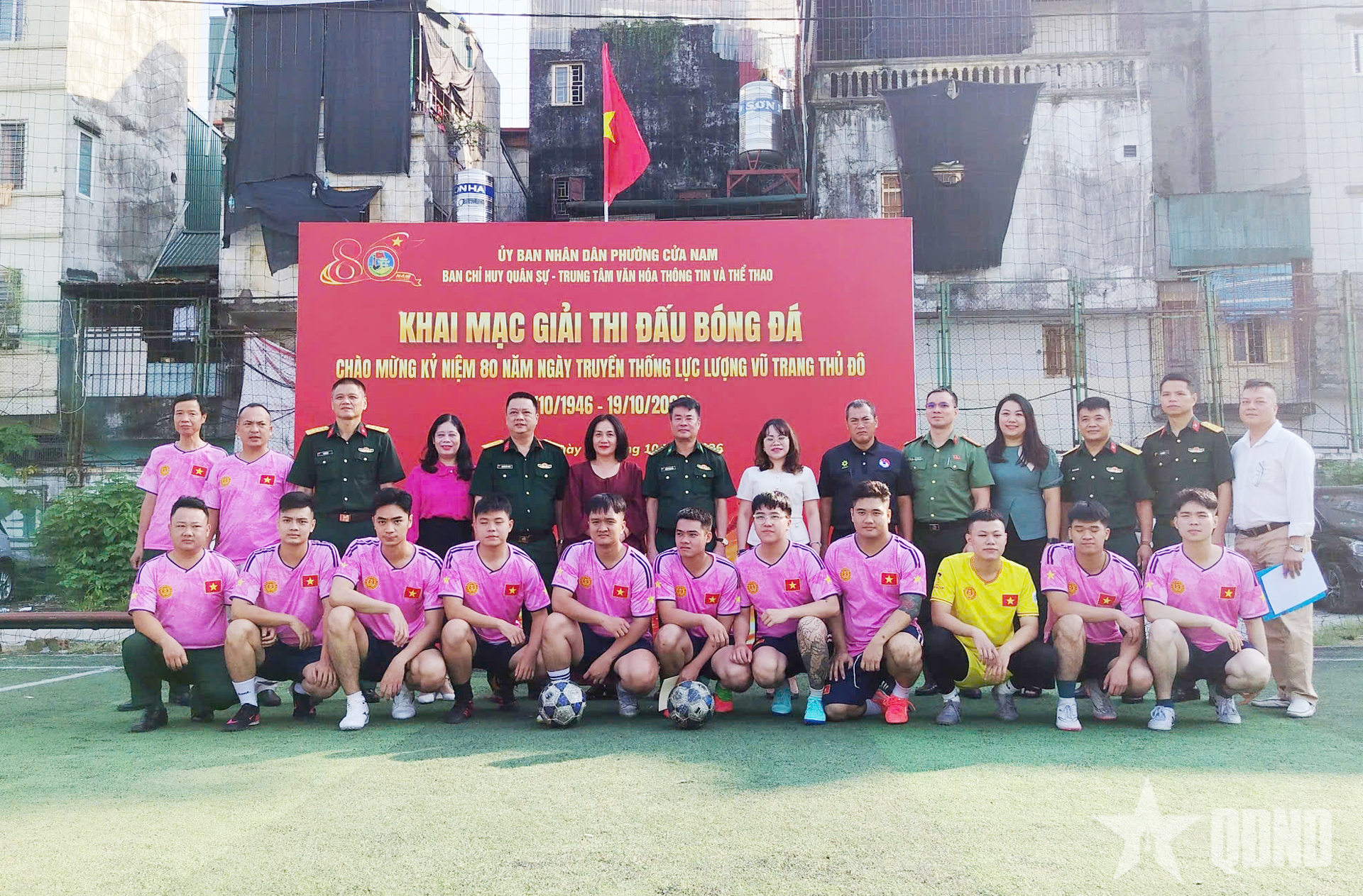 Ban CHQS phường Cửa Nam: Khai mạc Giải bóng đá chào mừng kỷ niệm 80 năm Ngày truyền thống LLVT Thủ đô