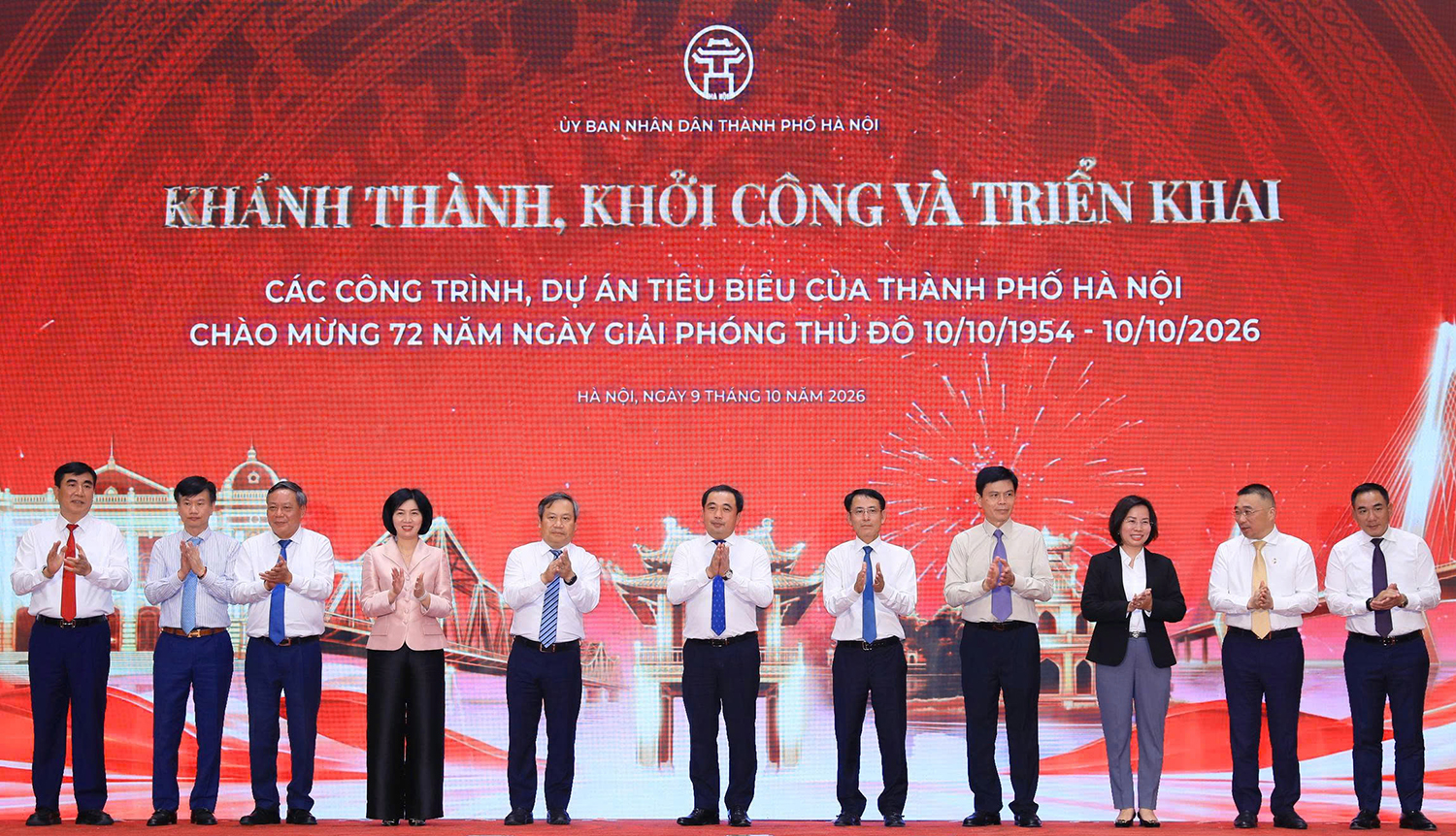 Hà Nội khánh thành, khởi công 18 công trình, dự án chào mừng kỷ niệm Ngày Giải phóng Thủ đô