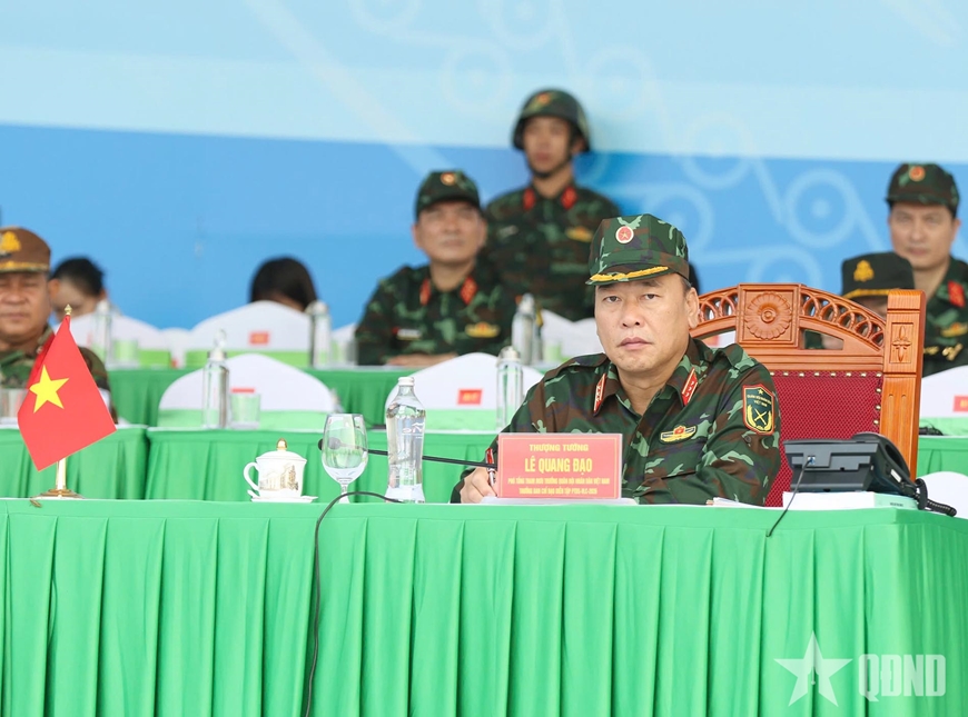 Tổng duyệt Diễn tập chung về phòng thủ dân sự giữa quân đội ba nước Việt Nam-Lào-Campuchia