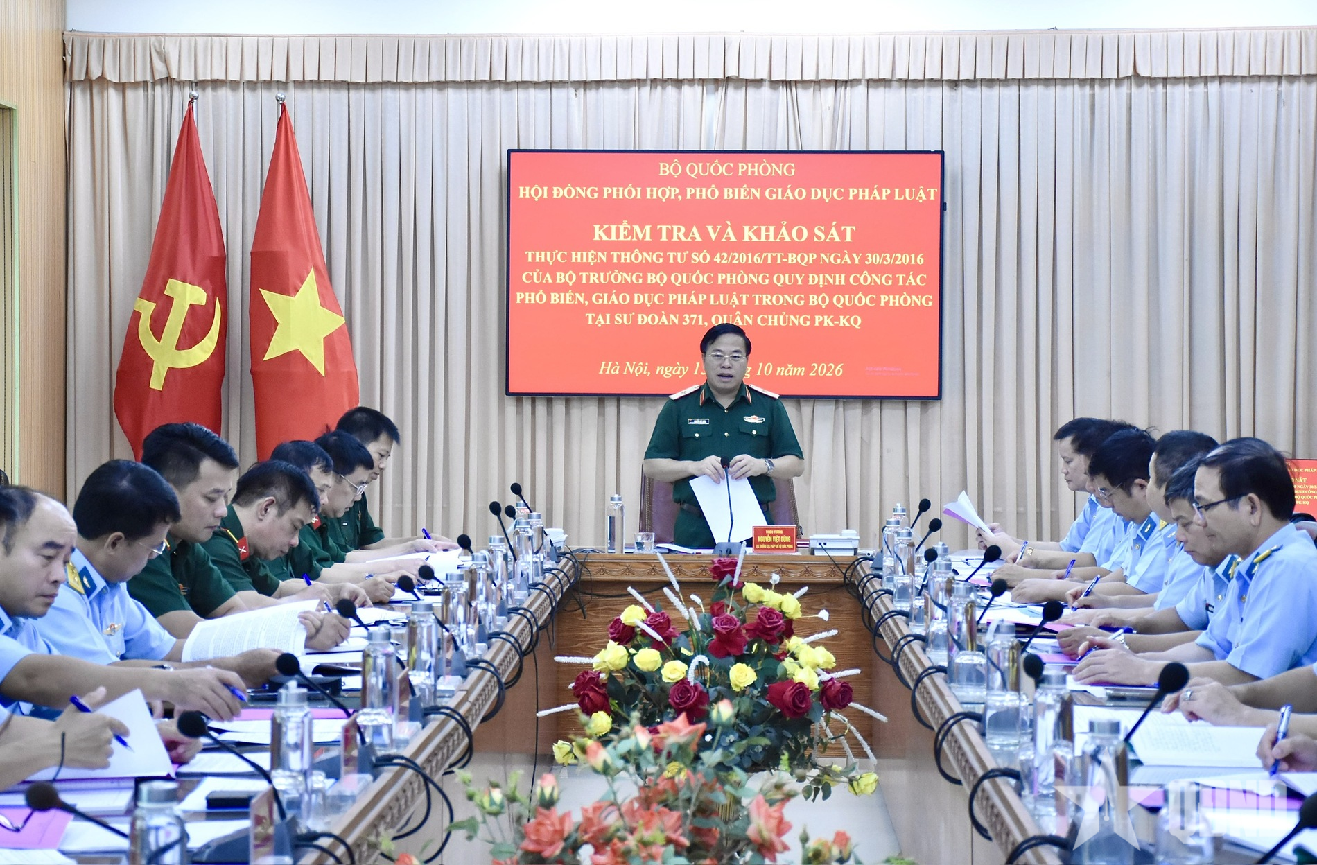 Hội đồng Phối hợp phổ biến, giáo dục pháp luật Bộ Quốc phòng kiểm tra Sư đoàn 371, Quân chủng Phòng không - Không quân 