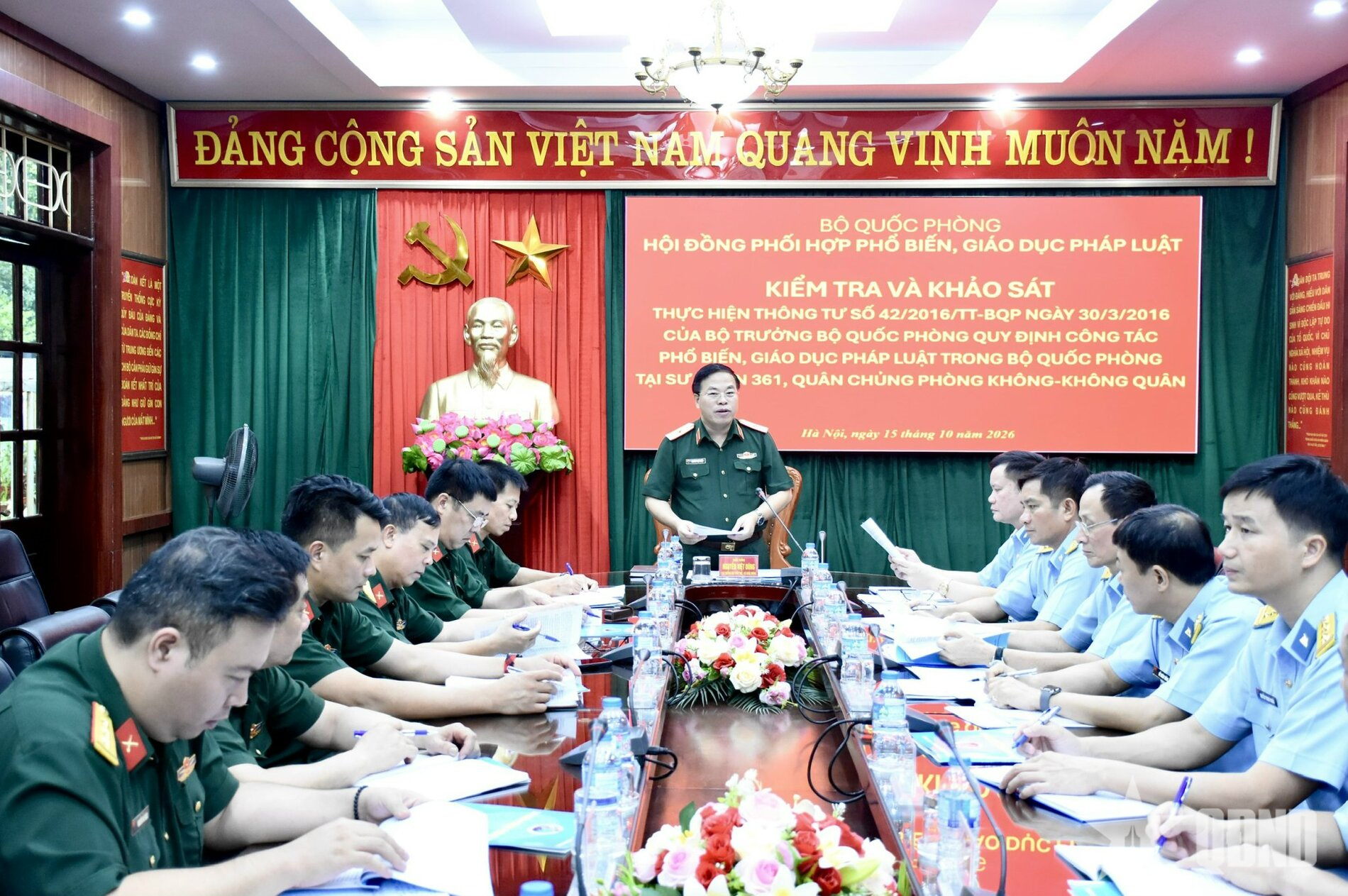 Hội đồng Phối hợp phổ biến, giáo dục pháp luật Bộ Quốc phòng kiểm tra Sư đoàn 361, Quân chủng Phòng không - Không quân