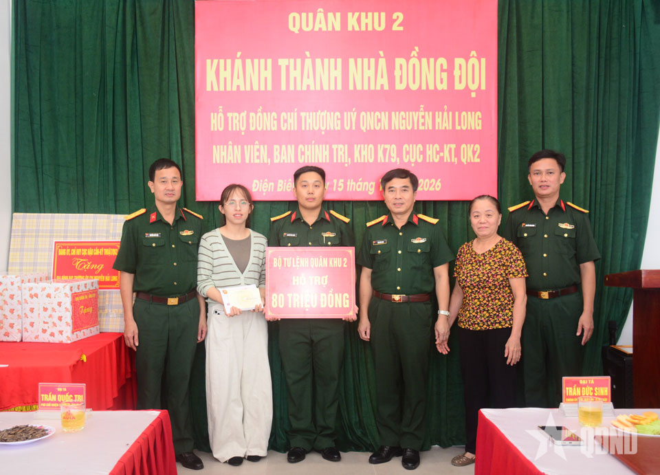 Cục Hậu cần-Kỹ thuật Quân khu 2 bàn giao nhà đồng đội tặng quân nhân