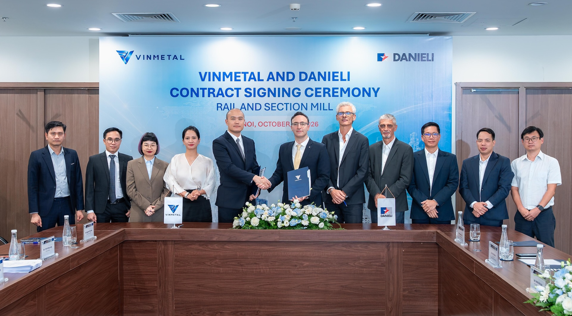 VinMetal hợp tác với danieli sản xuất thép ray đường sắt cao tốc và đô thị tại Việt Nam