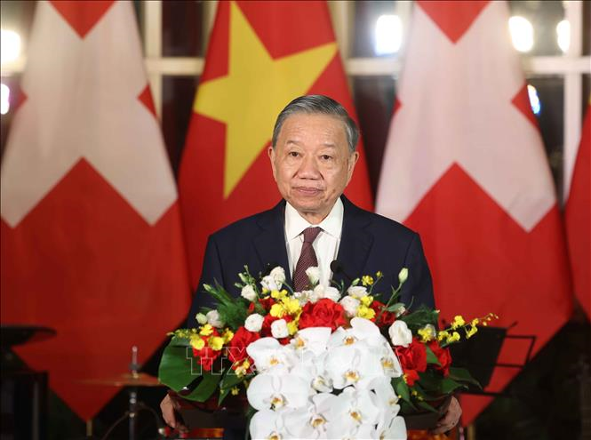 Tổng Bí thư, Chủ tịch nước Tô Lâm chủ trì chiêu đãi Tổng thống Thụy Sĩ Guy Parmelin