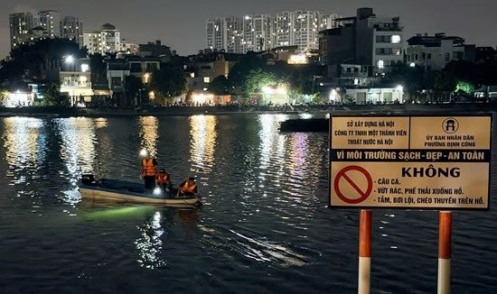 2 người đuối nước khi câu cá tại hồ Định Công, Hà Nội