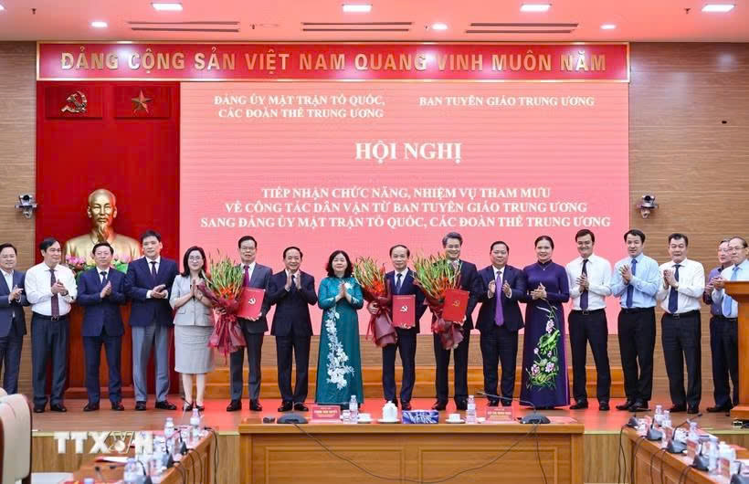 Quyết định mới về chức năng, nhiệm vụ, tổ chức bộ máy của Đảng ủy Dân vận, Mặt trận và các đoàn thể Trung ương