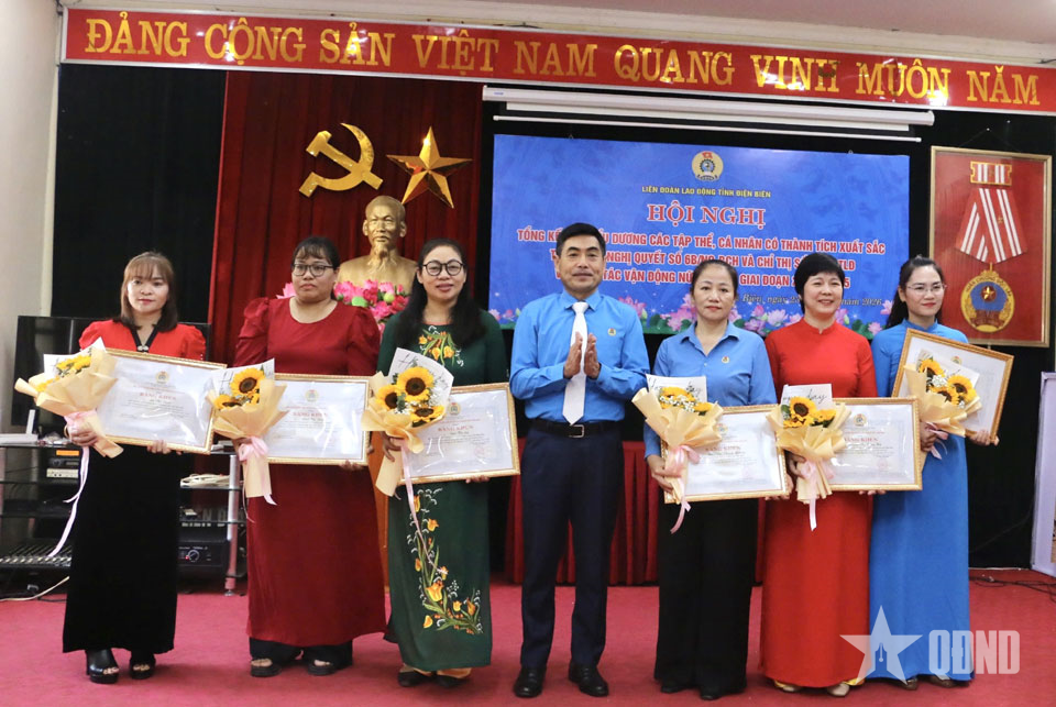 Điện Biên: Khen thưởng hơn 10 tập thể và cá nhân có thành tích tiêu biểu trong công tác công đoàn