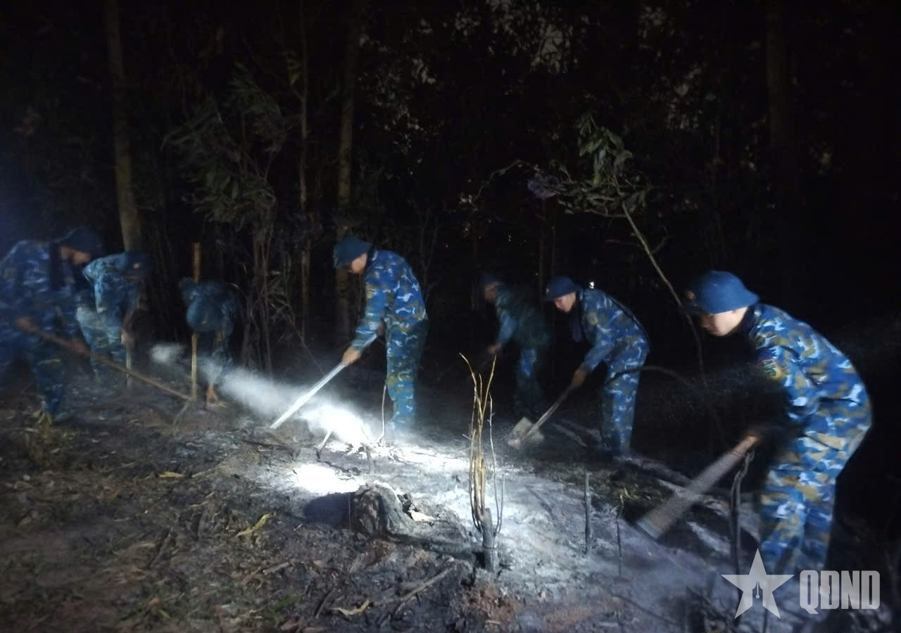 Trung đoàn 238 (Sư đoàn 363, Quân chủng Phòng không - Không quân) chữa cháy rừng tại núi Sơn Đào