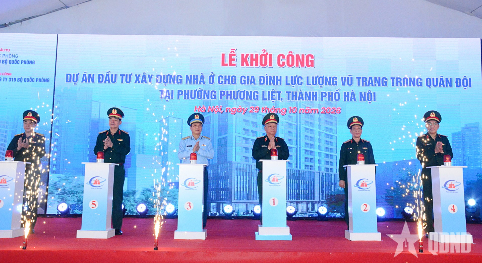 Khởi công dự án nhà ở cho gia đình LLVT trong Quân đội tại phường Phương Liệt, TP Hà Nội