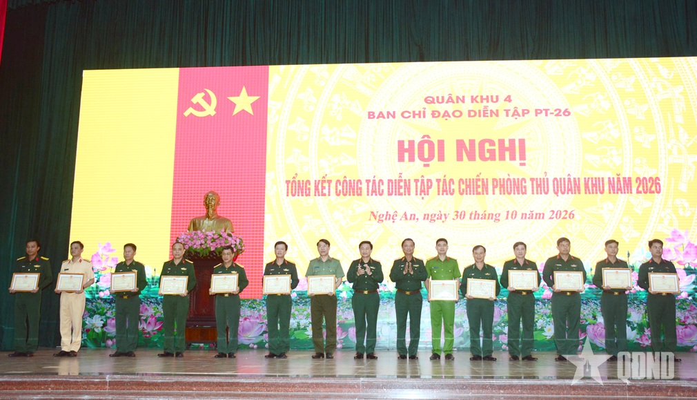 Quân khu 4 hoàn thành xuất sắc nhiệm vụ diễn tập tác chiến phòng thủ năm 2026