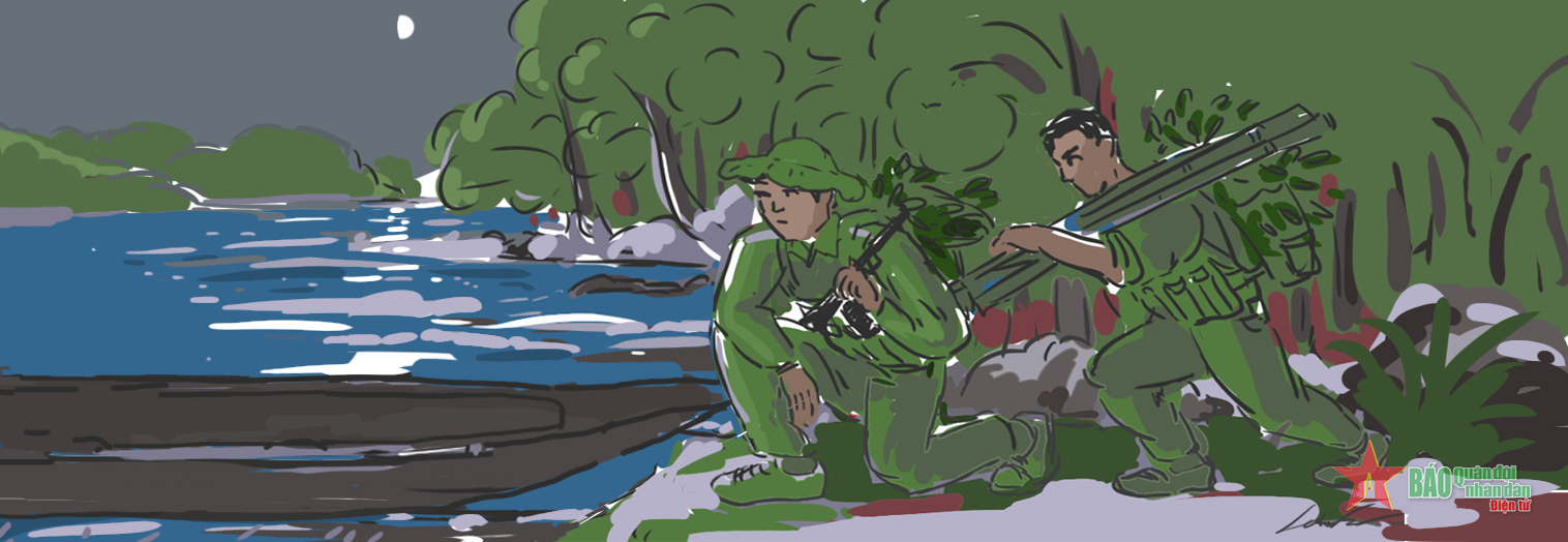 Hành quân xuyên đêm bằng thuyền độc mộc