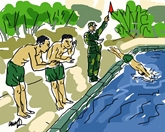 Buổi huấn luyện bơi khó quên


