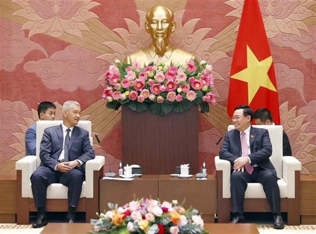 越南国会主席会见老挝人民革命党中央书记处书记首都万象人民议会主席