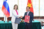 越南外交部长与斯洛文尼亚副总理兼外交和欧洲事务部长举行会谈