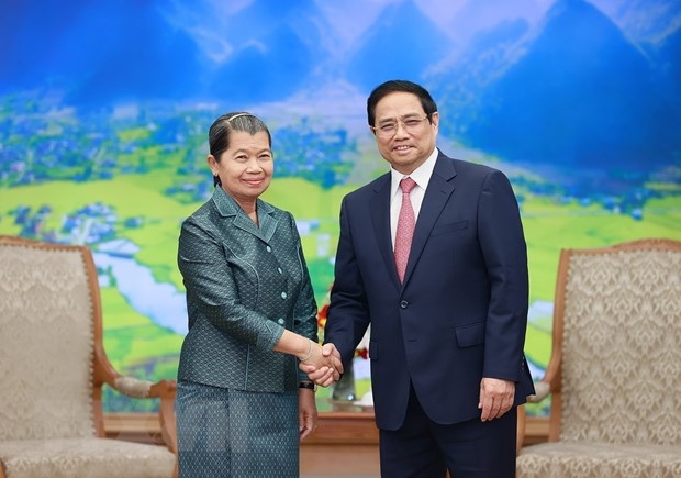 越南政府总理范明政会见柬埔寨副首相梅森安